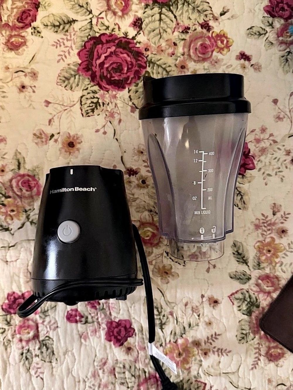 Hamilton Beach Personal Blender with Travel Lid Black & Clear